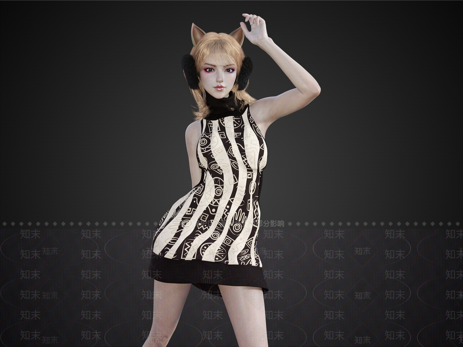 现代休闲毛衣女生可爱女孩3D模型下载【ID:1195899883】