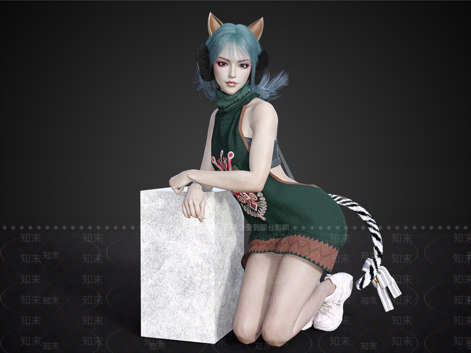 现代休闲毛衣女生可爱女孩3D模型下载【ID:1195899887】
