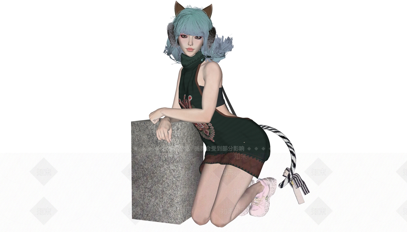现代休闲毛衣女生可爱女孩3D模型下载【ID:1195899887】