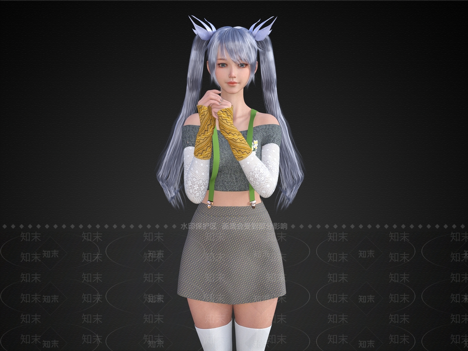 现代女人3D模型渲染效果图