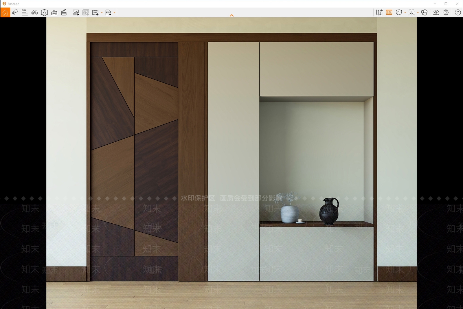 中古复古玄关柜SU模型下载【ID:1195900613】