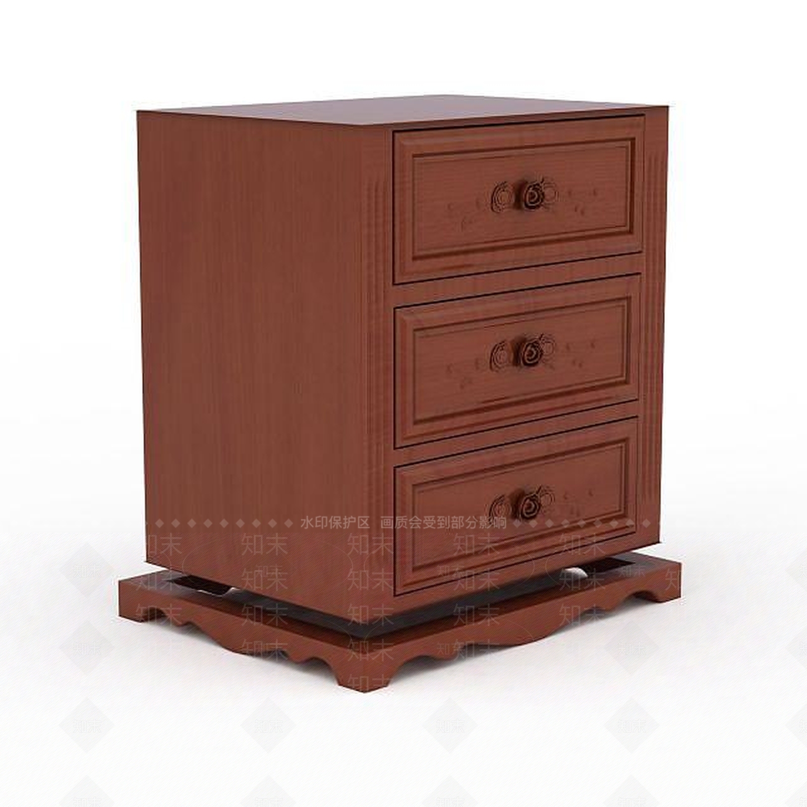 欧式古典欧式实木床头柜3D模型下载【ID:1195902606】