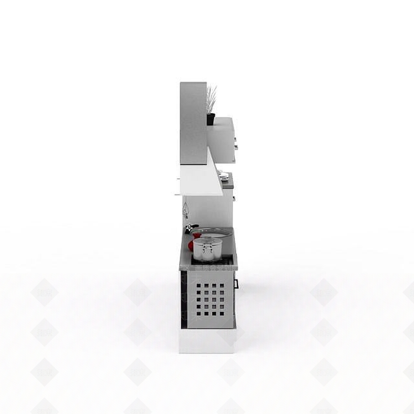 现代整体橱柜3D模型下载【ID:1195903614】
