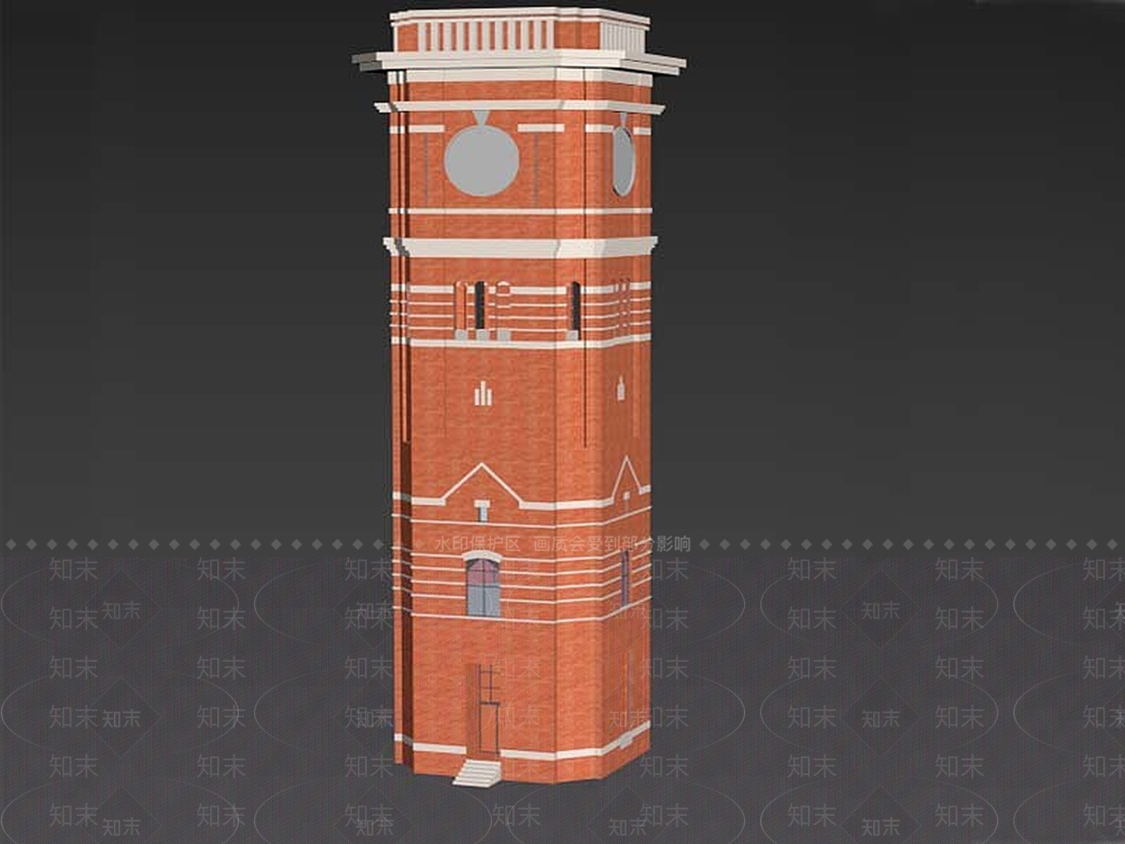 现代钟楼3D模型下载【ID:1195904102】