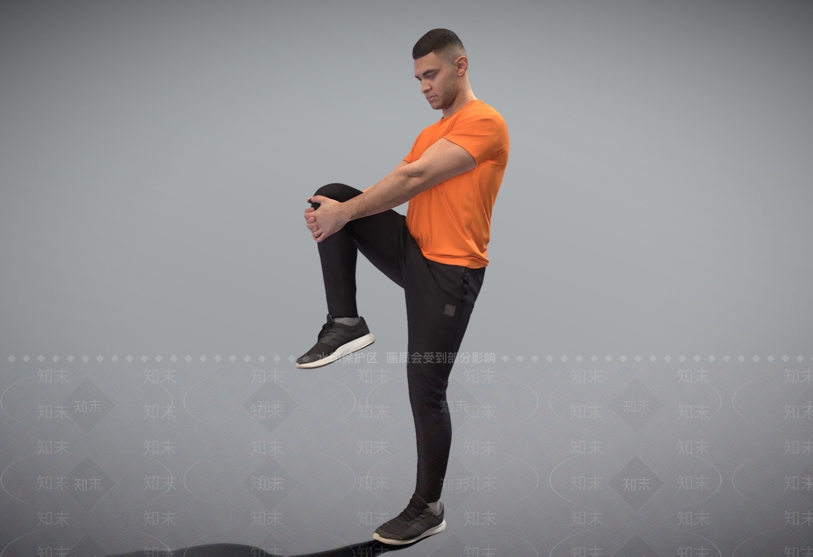 现代帅气运动男人热身运动3D模型下载【ID:1195904305】