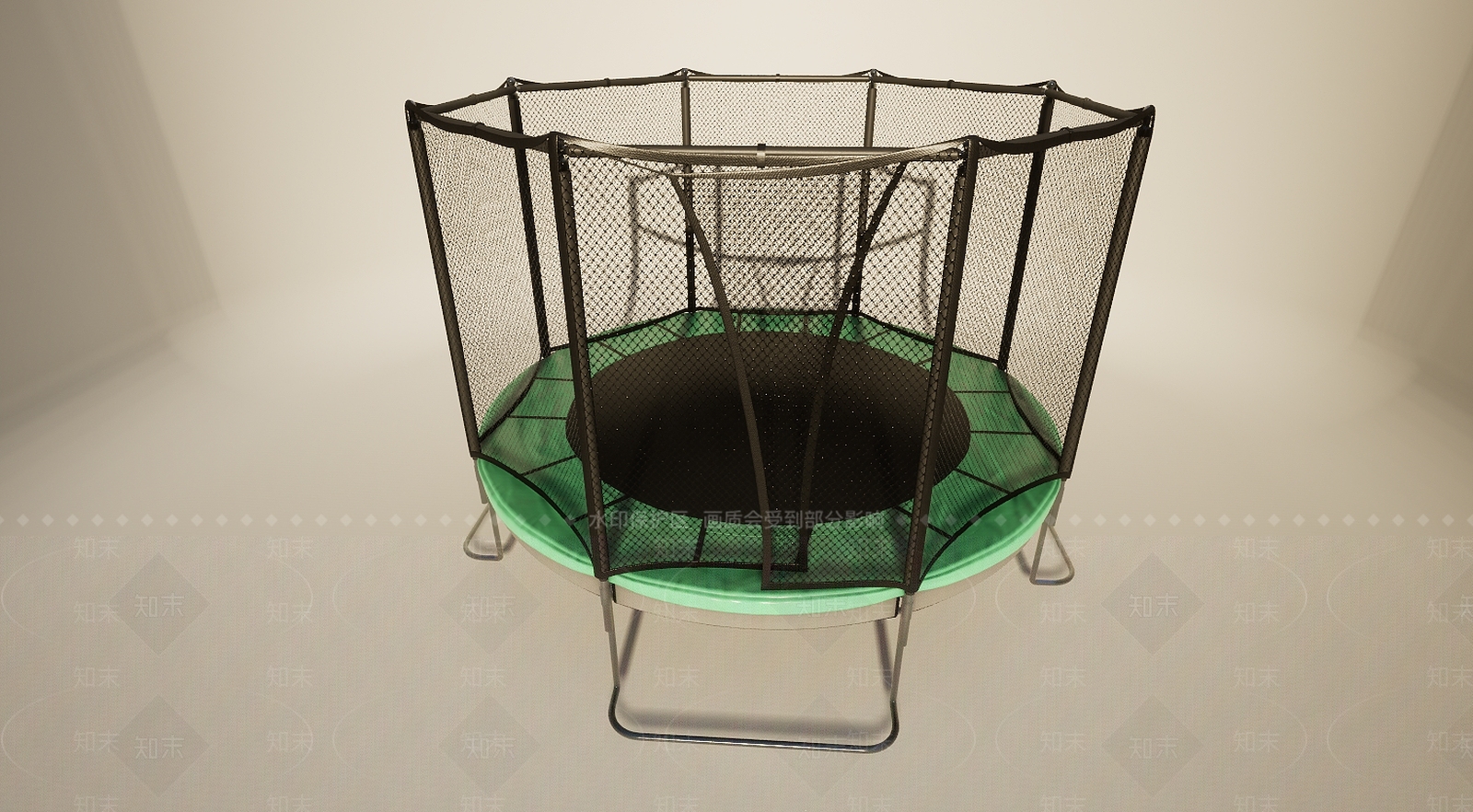 现代儿童娱乐设备蹦床玩具3D模型下载【ID:1195904765】