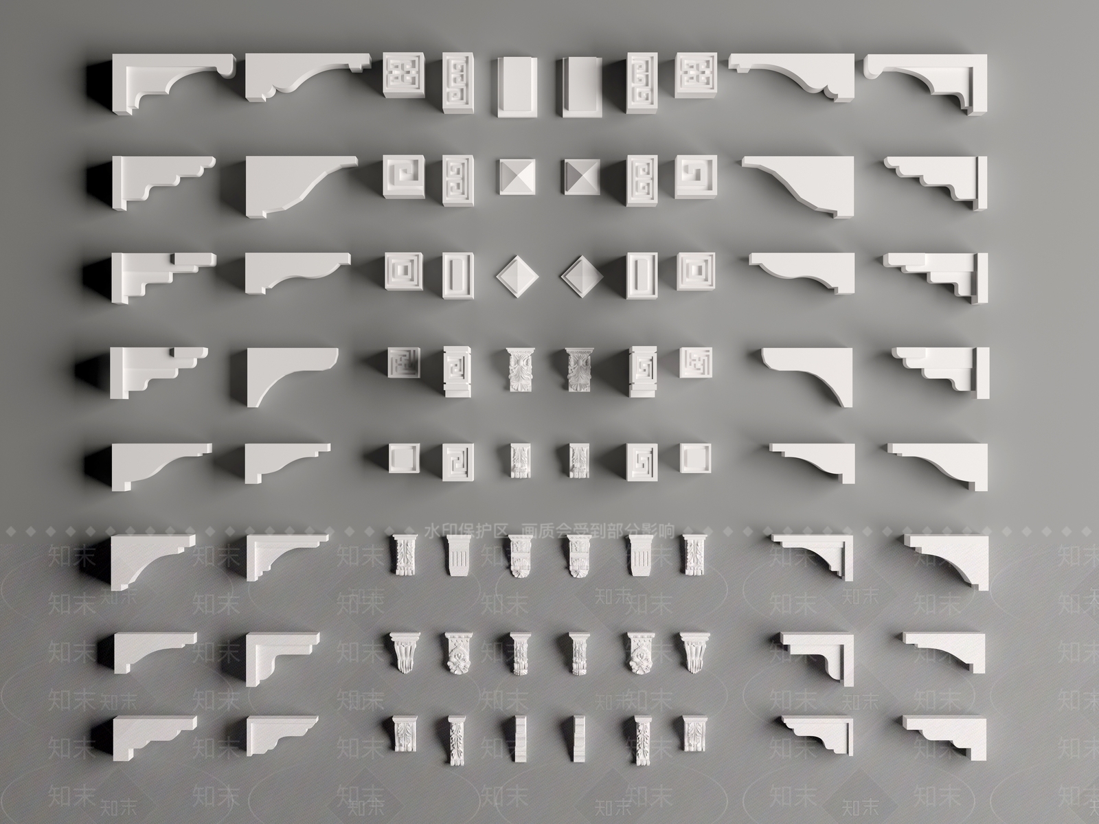 现代新中式线条3D模型下载【ID:1195905535】