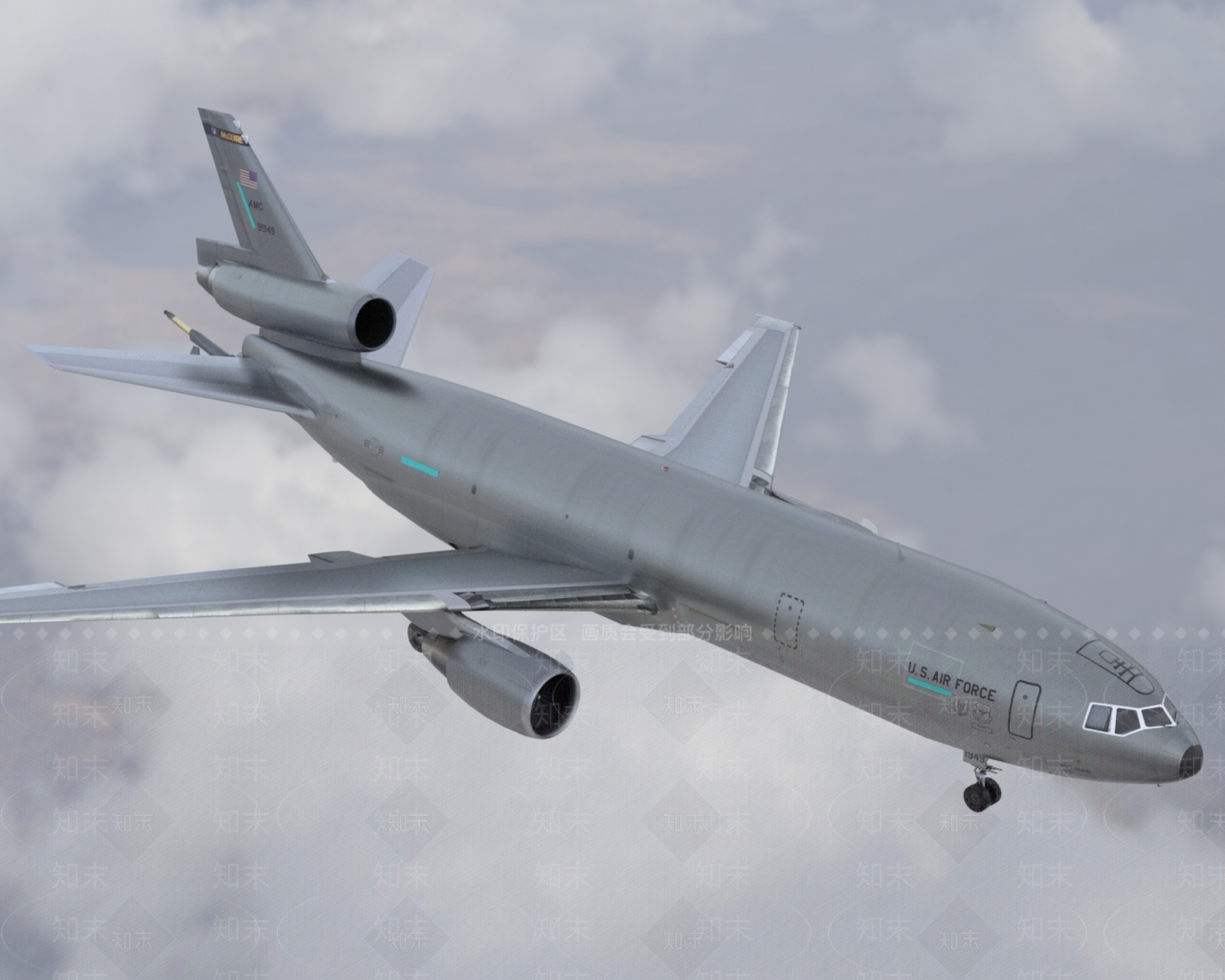 现代空中加油机低配版3D模型下载【ID:1195905683】