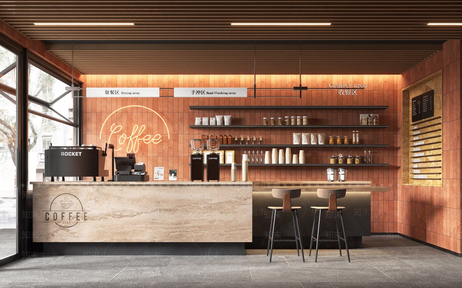 现代咖啡厅SU模型下载【ID:1195906522】