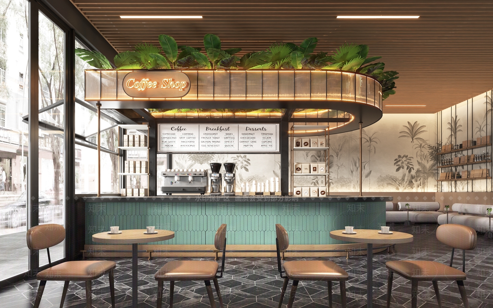 法式咖啡厅3D模型下载【ID:1195907120】