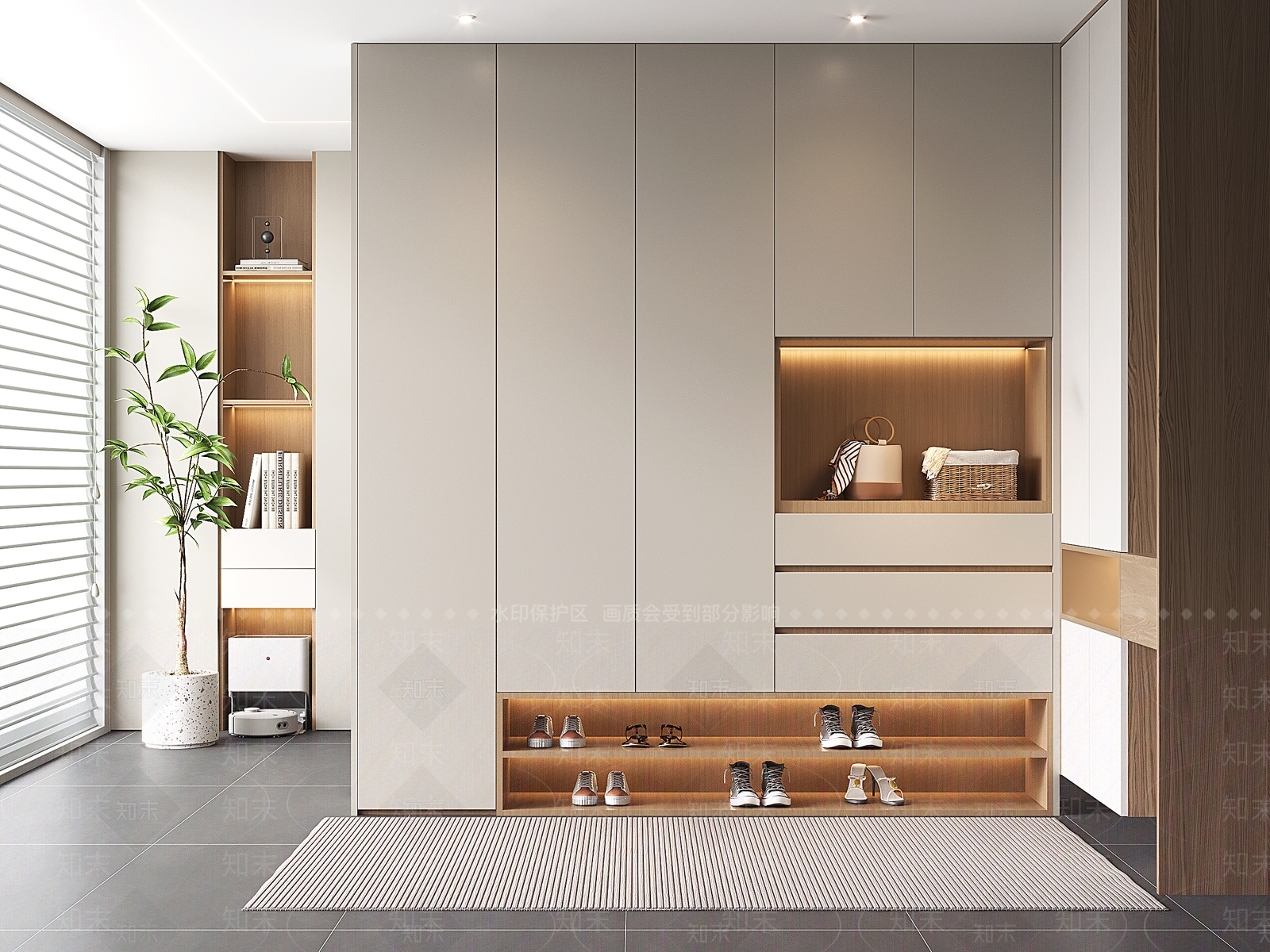 现代鞋柜3D模型下载【ID:1195907251】
