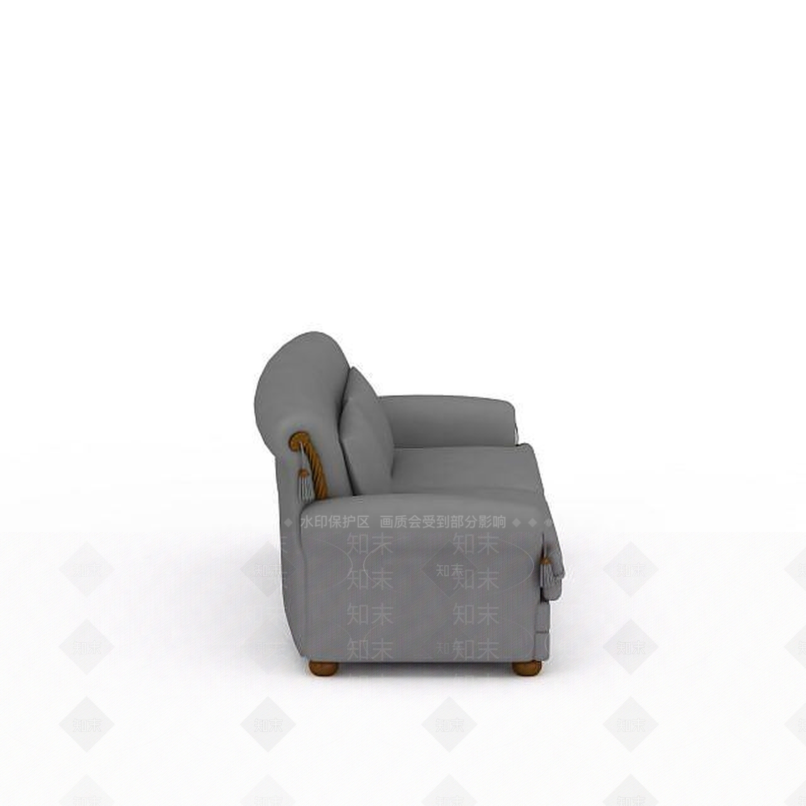 现代灰色双人沙发3D模型下载【ID:1195907652】