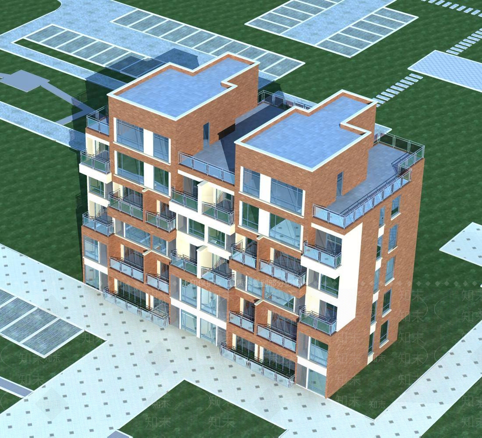 现代高层住宅3D模型下载【ID:1195908758】