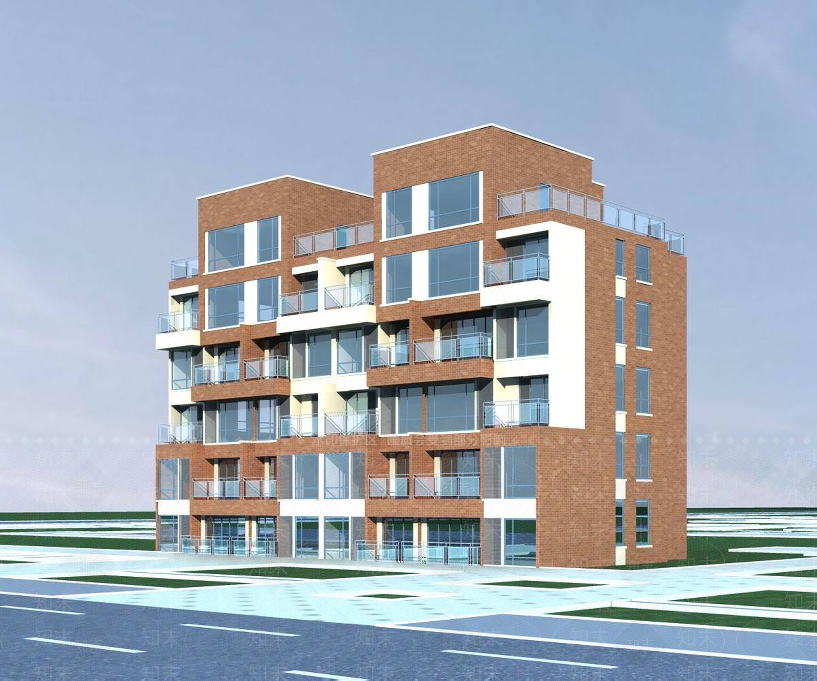现代高层住宅3D模型下载【ID:1195908758】