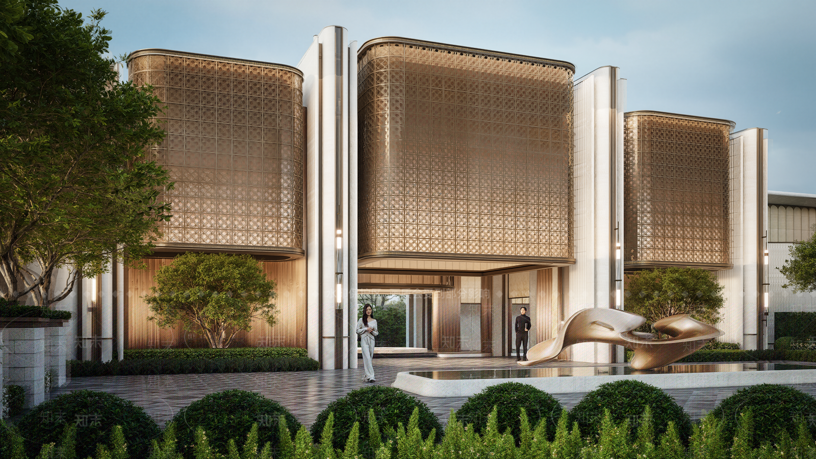 现代小区景观SU模型下载【ID:1195909140】