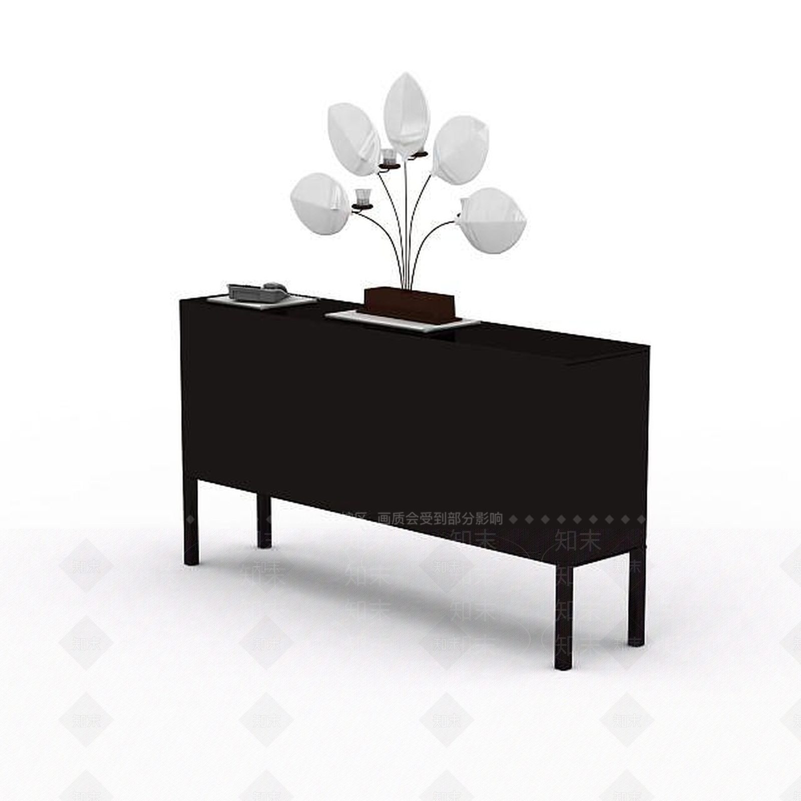 现代木质边柜3D模型下载【ID:1195909789】