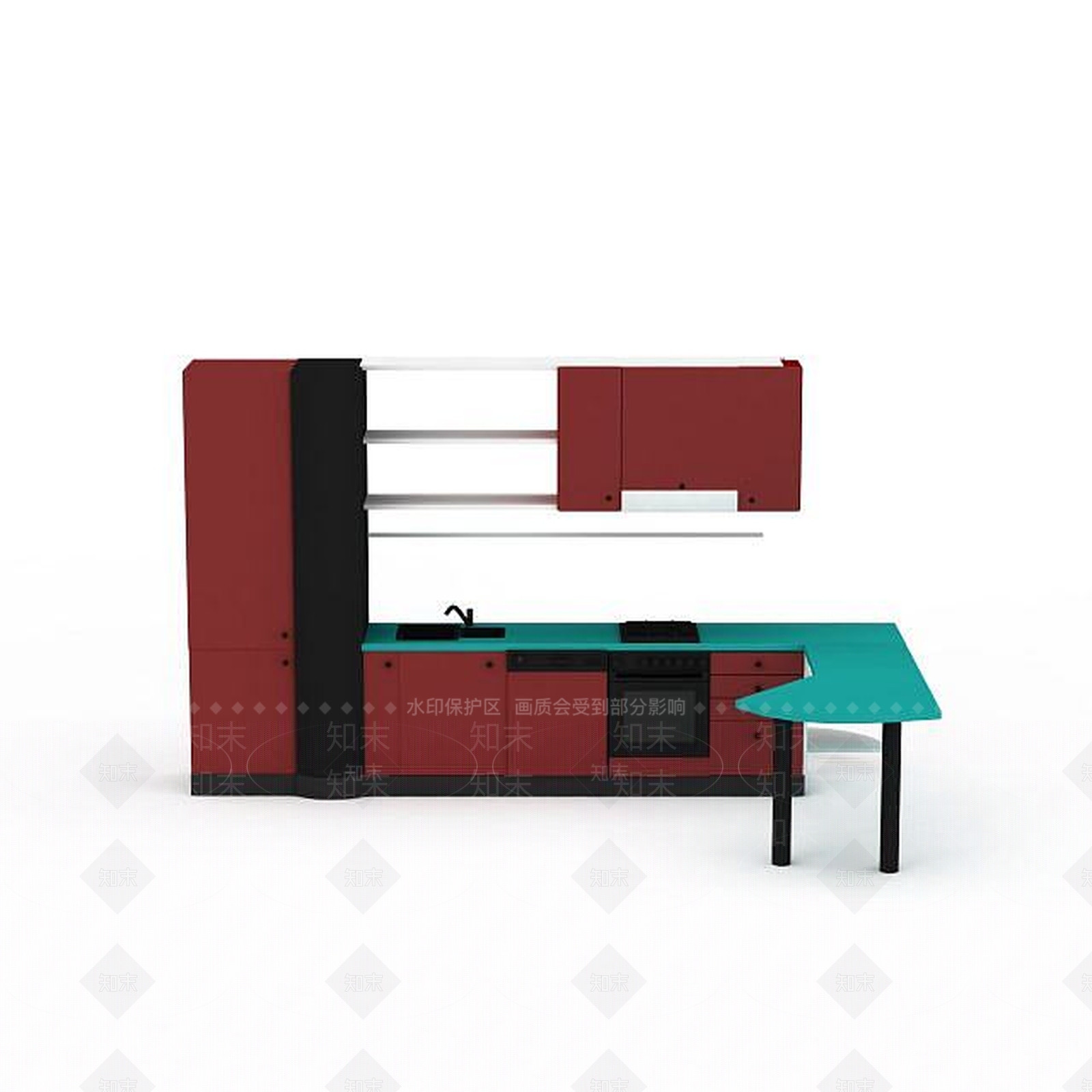 现代橱柜3D模型下载【ID:1195909913】