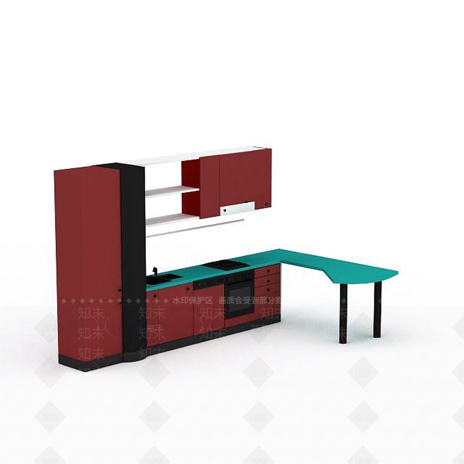 现代橱柜3D模型下载【ID:1195909913】