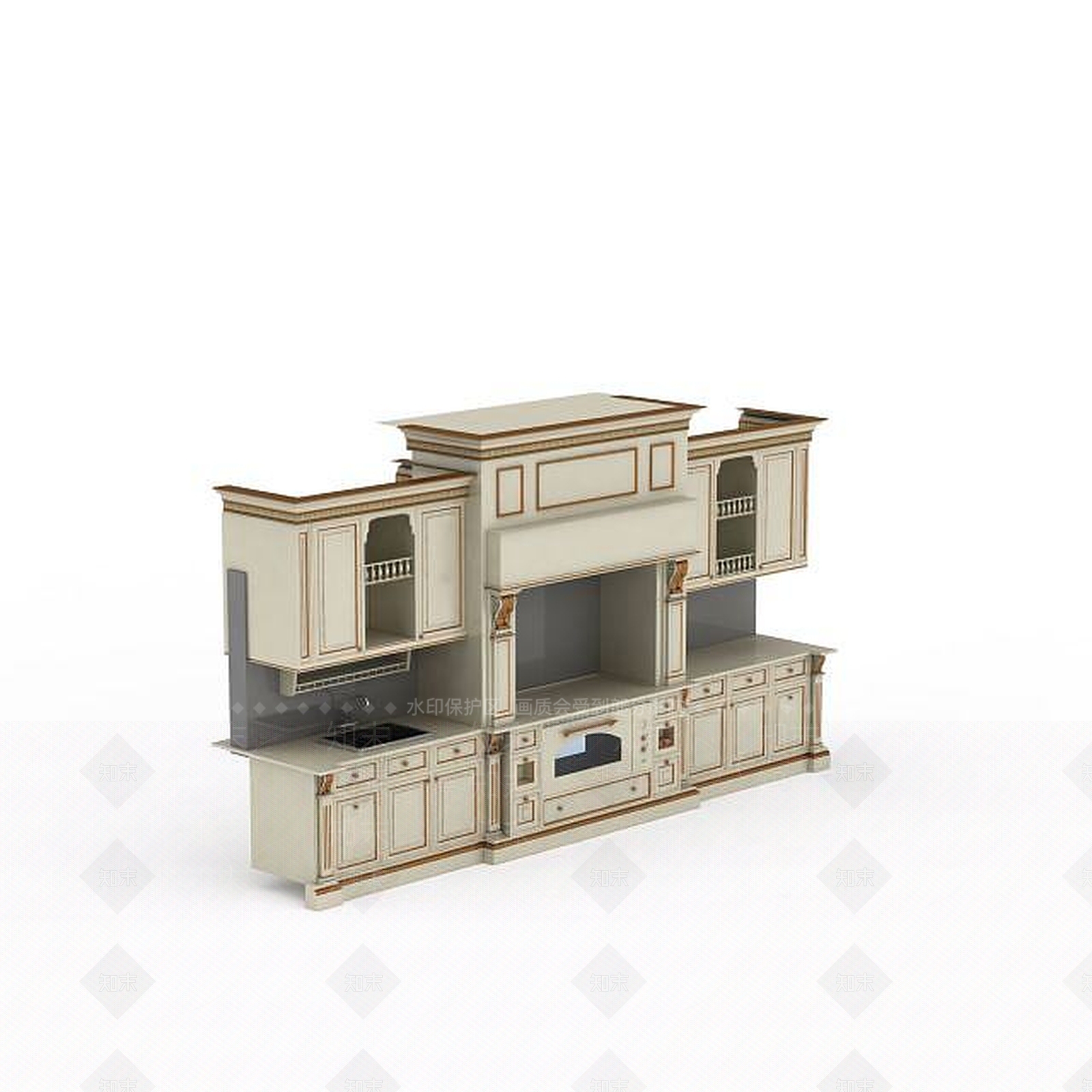 欧式古典欧式橱柜3D模型下载【ID:1195910099】