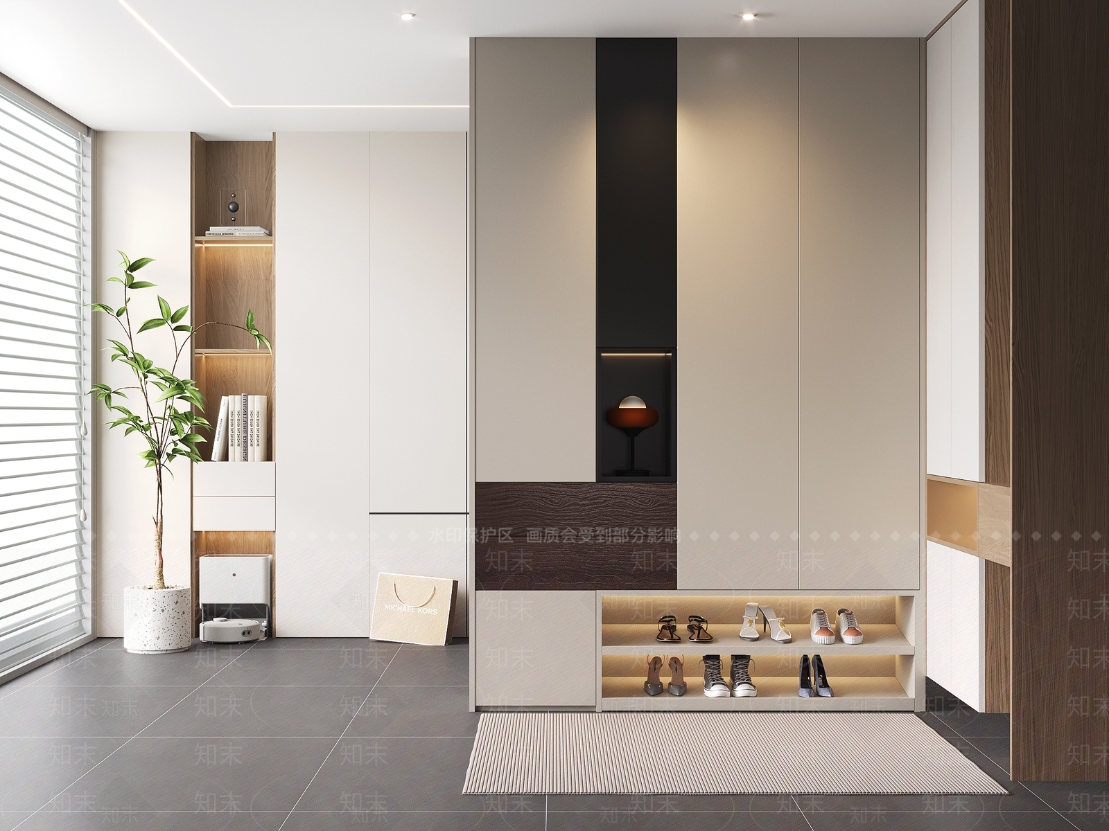 现代鞋柜3D模型下载【ID:1195910216】