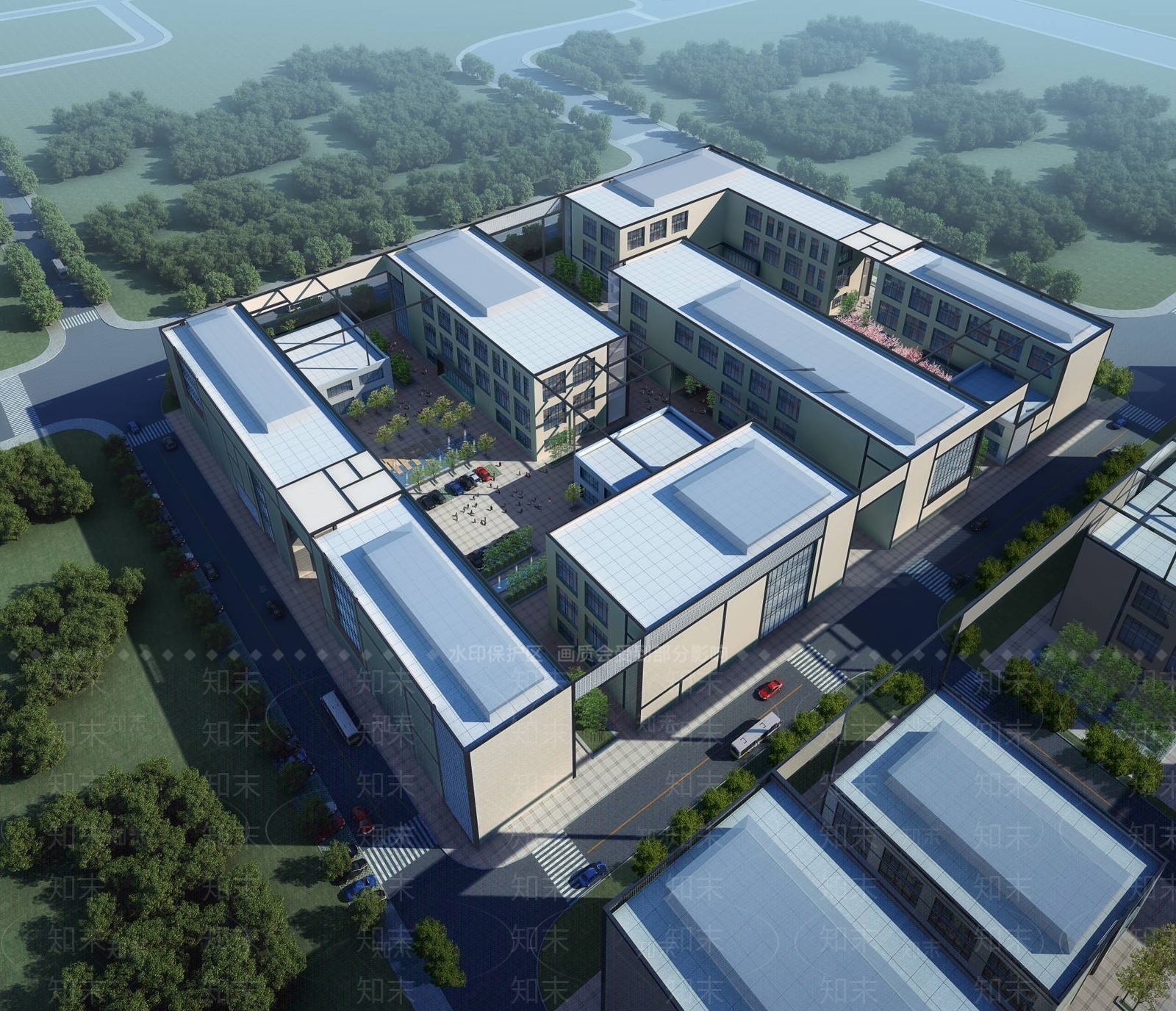 现代厂房3D模型下载【ID:1195910729】