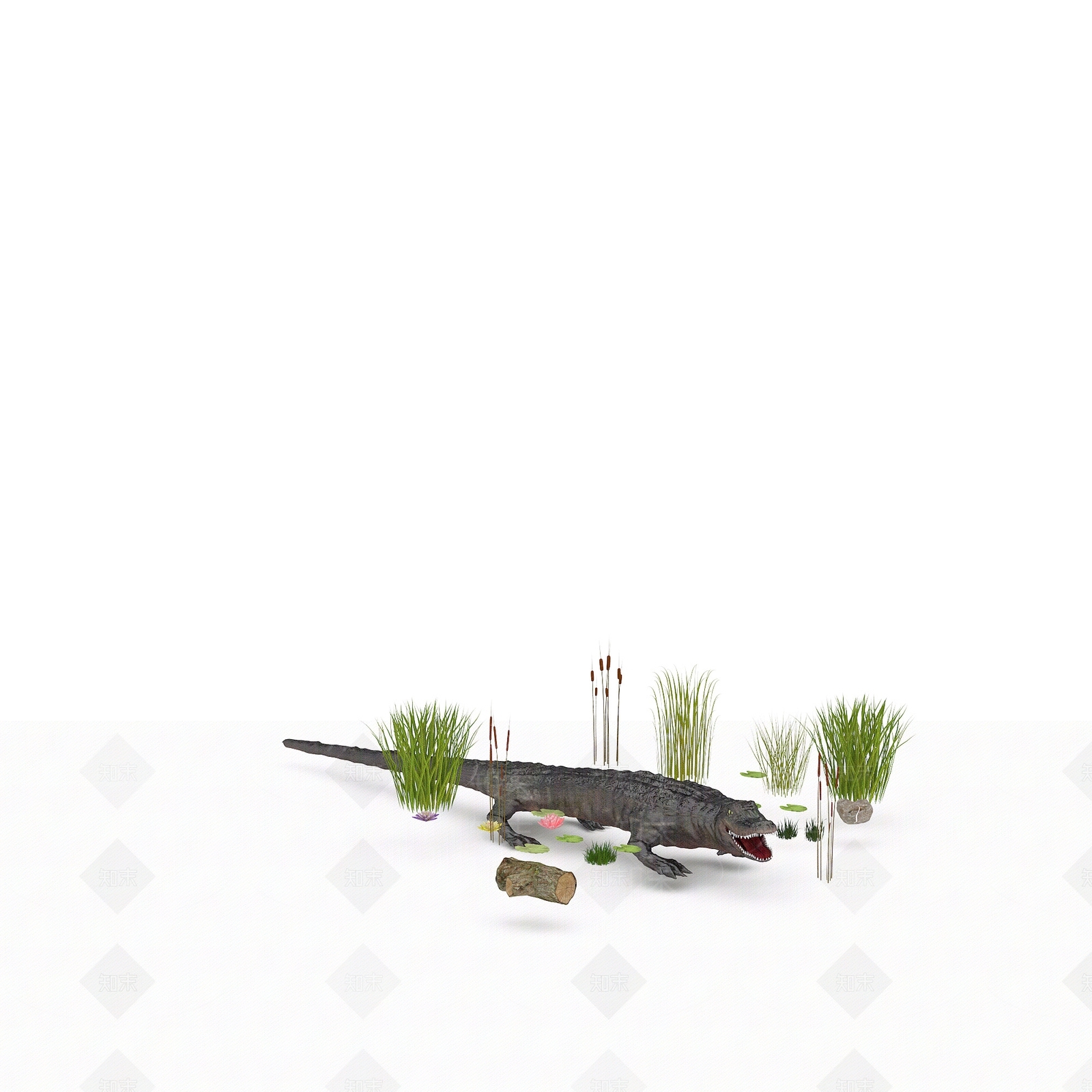 现代野生鳄鱼3D模型下载【ID:1196244805】