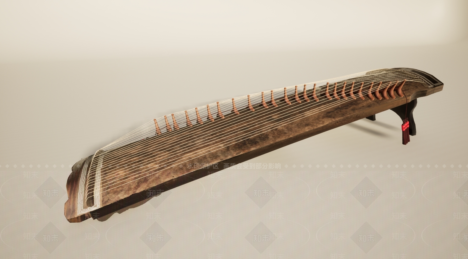 现代乐器弦乐器古筝古琴3D模型下载【ID:1195912552】