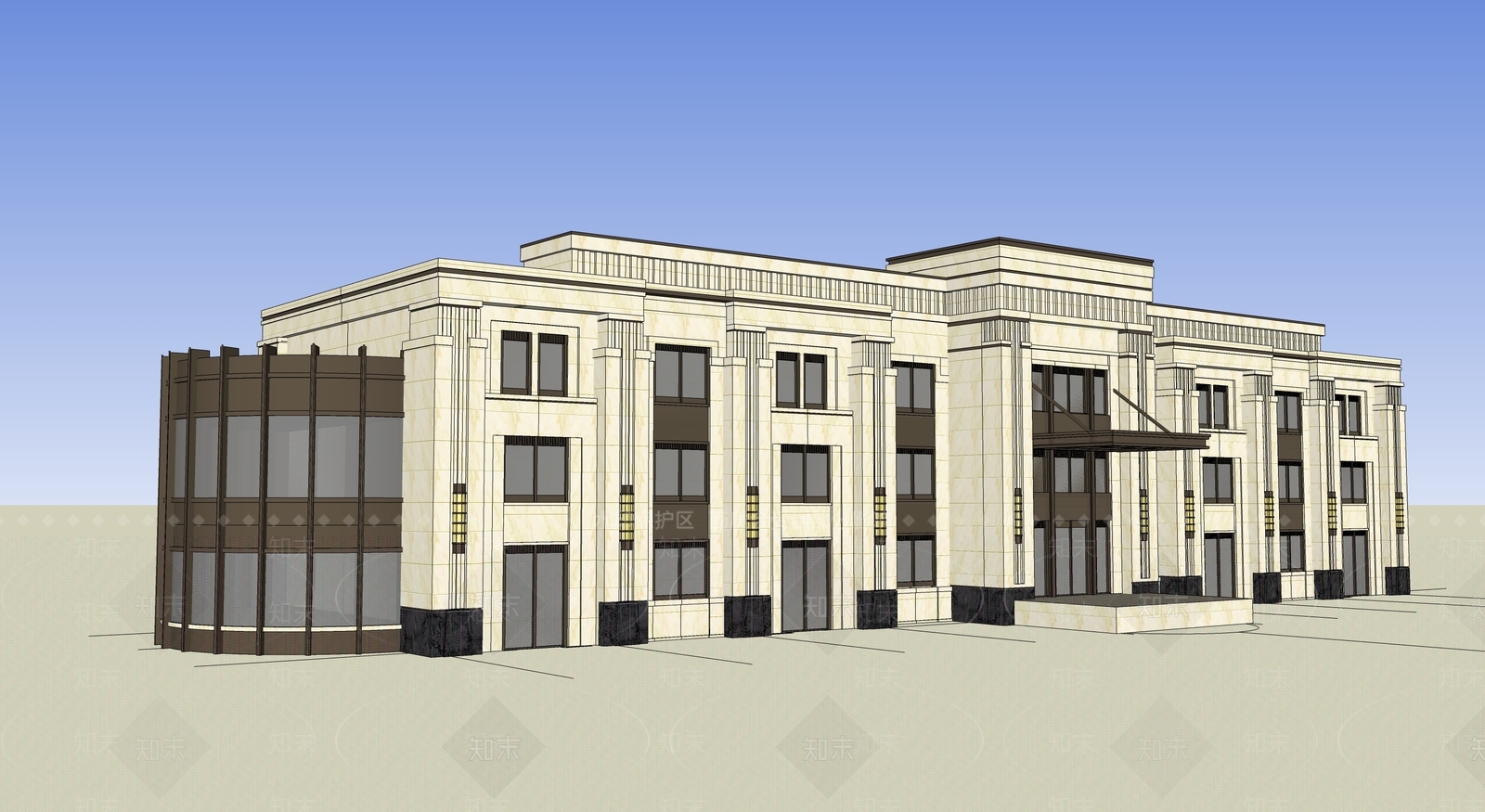 欧式其他商业建筑SU模型下载【ID:1195914359】