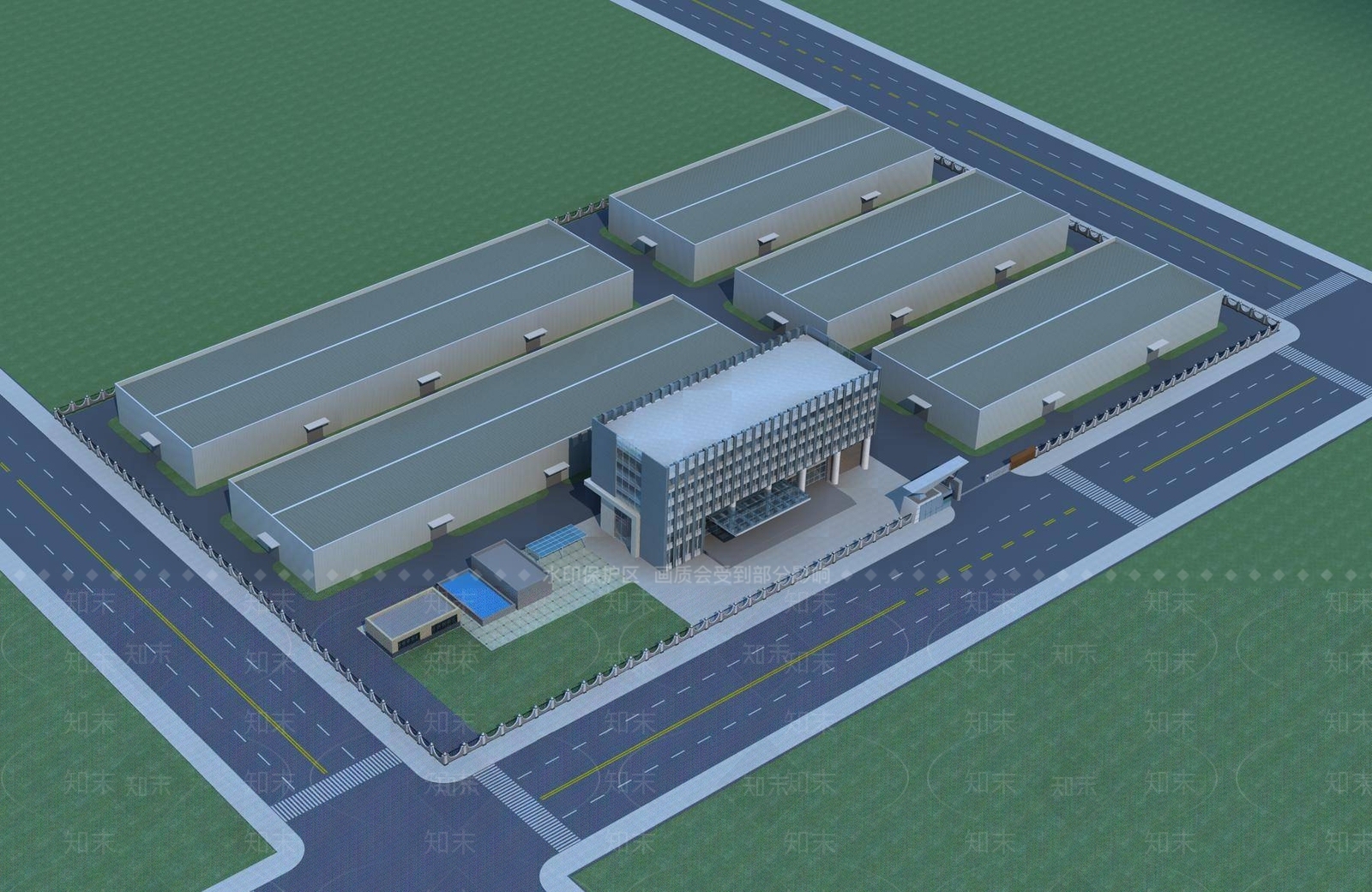 现代厂房3D模型下载【ID:1195916635】