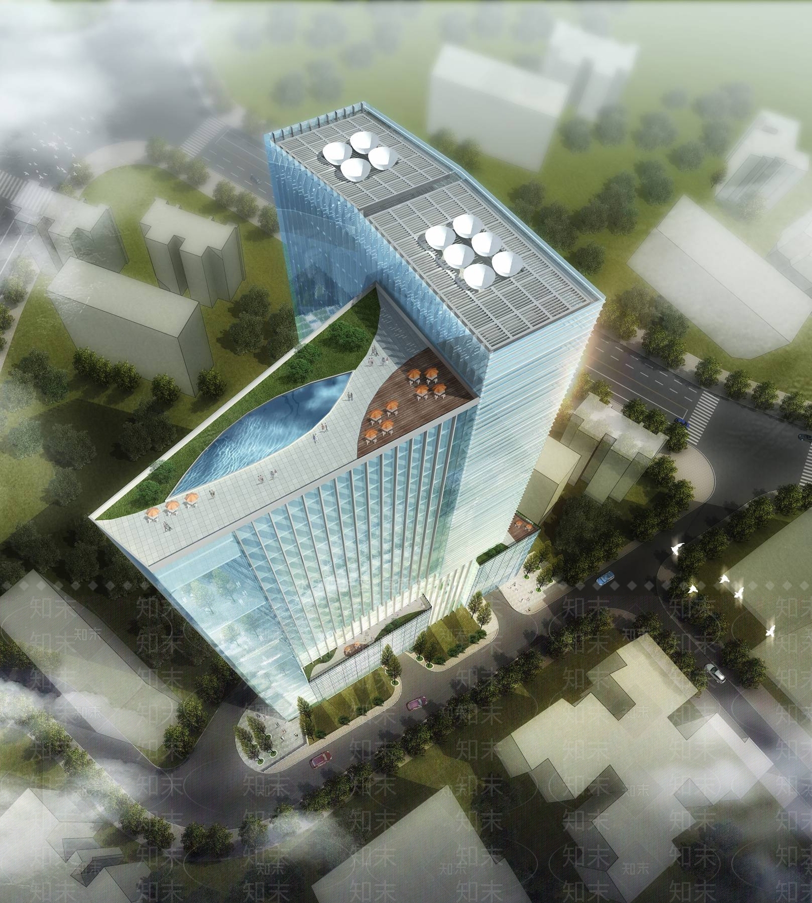 现代办公楼3D模型下载【ID:1195916896】