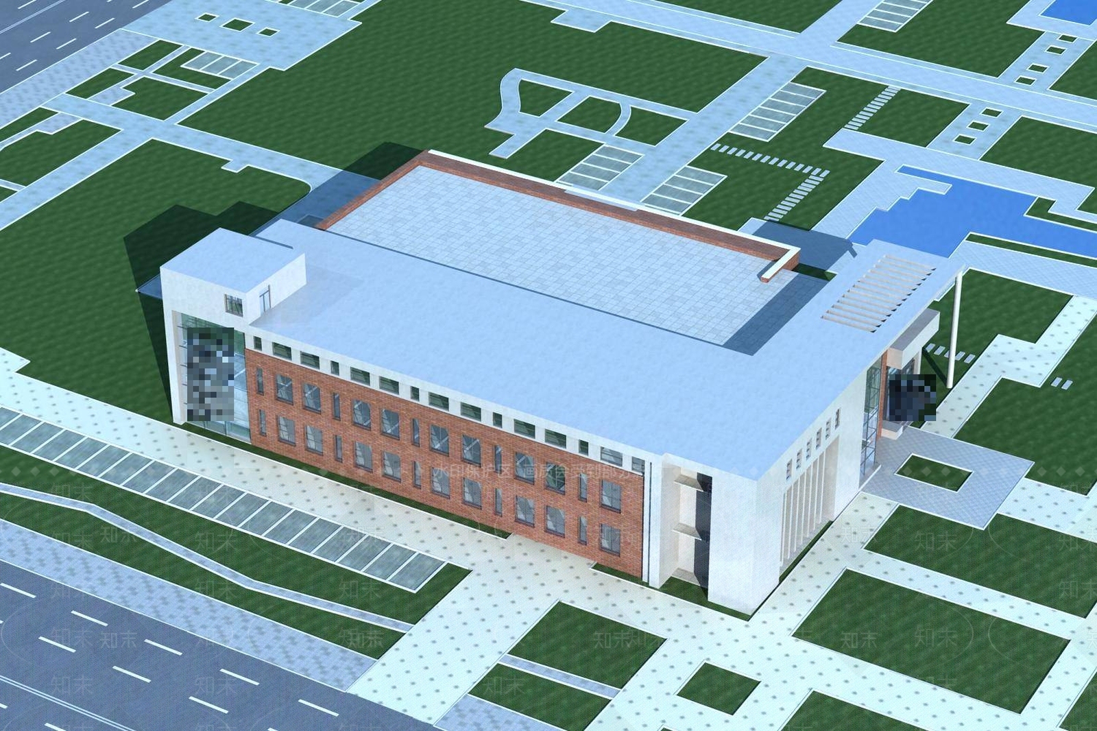 现代学校外观3D模型下载【ID:1195918116】