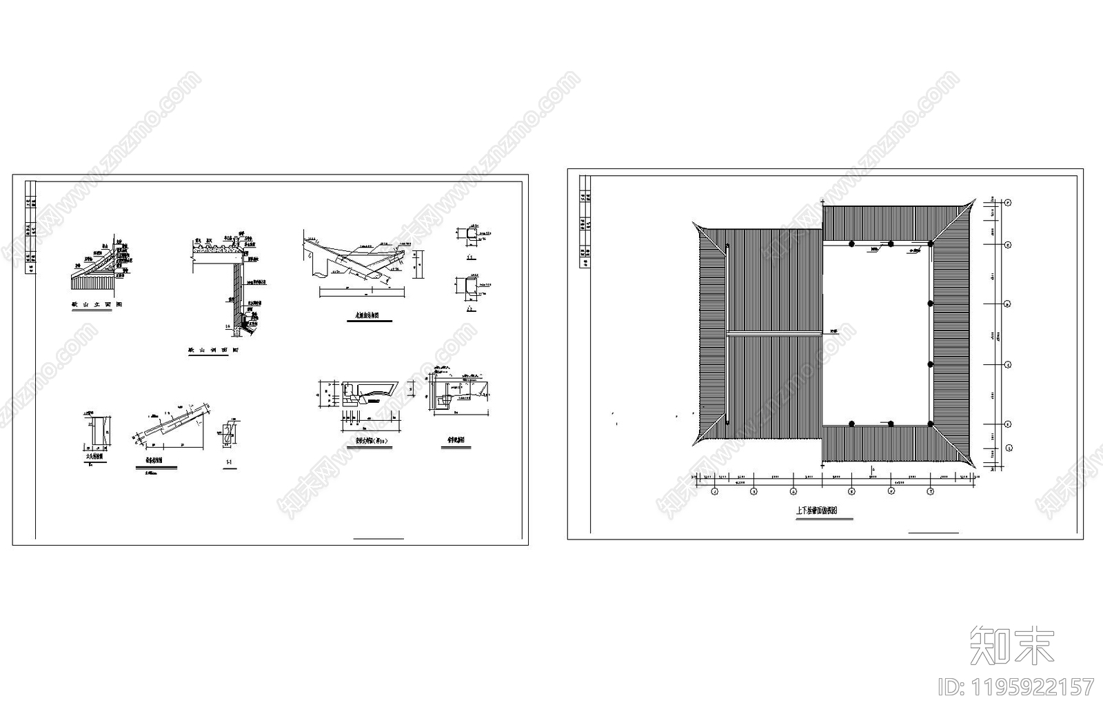 仿古建筑cad施工图下载【ID:1195922157】