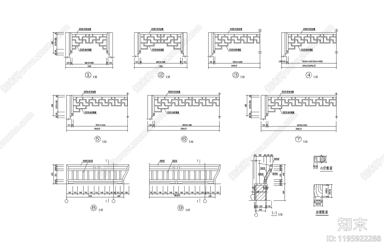 仿古建筑cad施工图下载【ID:1195922288】