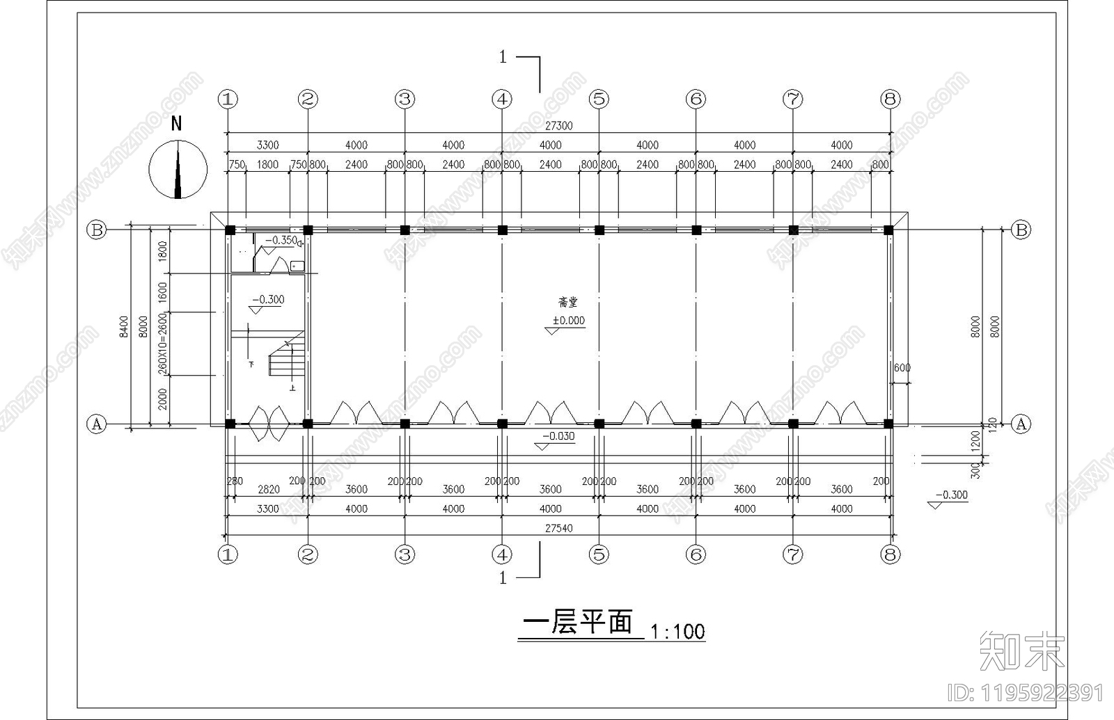 仿古建筑cad施工图下载【ID:1195922391】