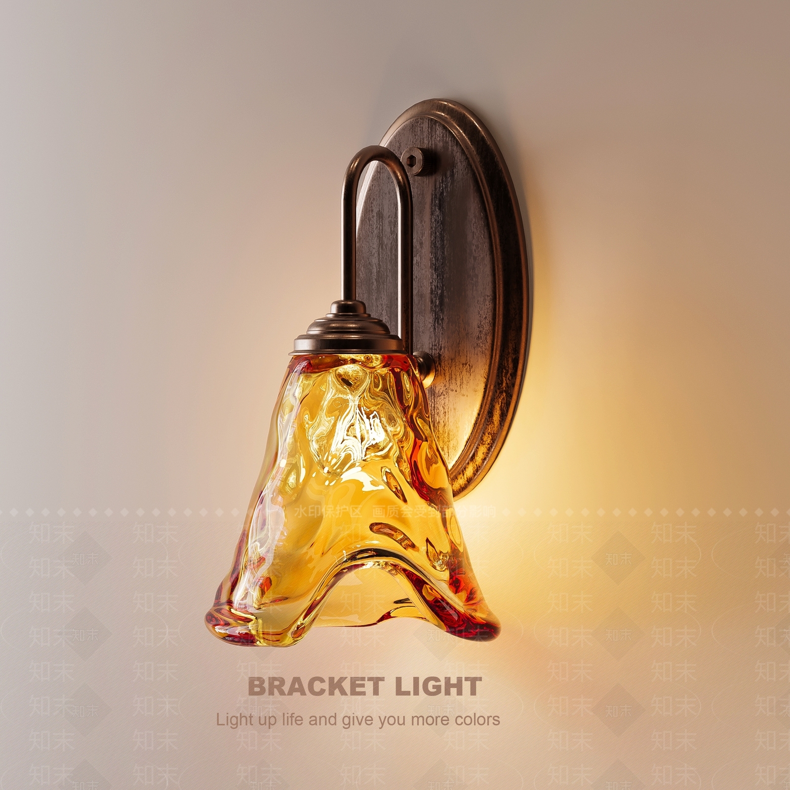 美式复古床头壁灯3D模型下载【ID:1195922753】