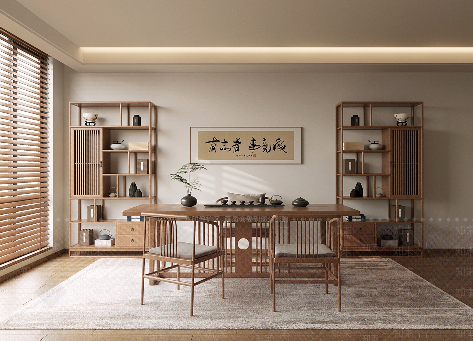新中式茶室3D模型下载【ID:1195924633】