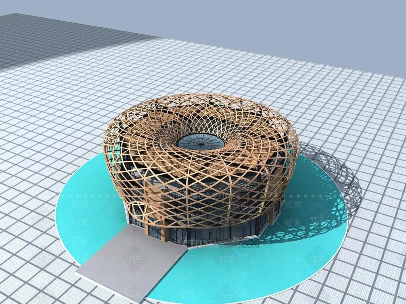 现代图书馆外观3D模型下载【ID:1195924748】