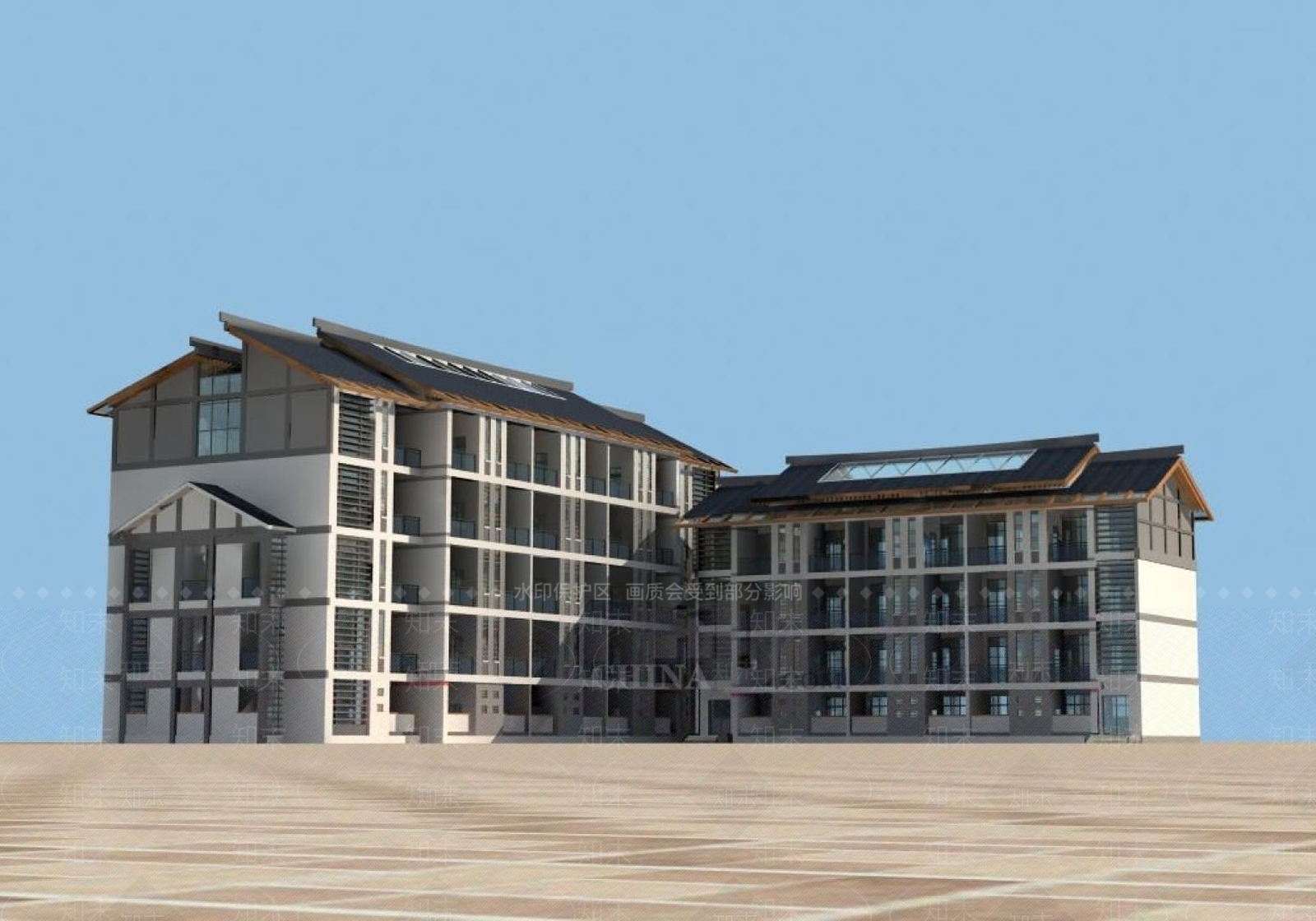 新中式其他住宅外观3D模型下载【ID:1195924840】