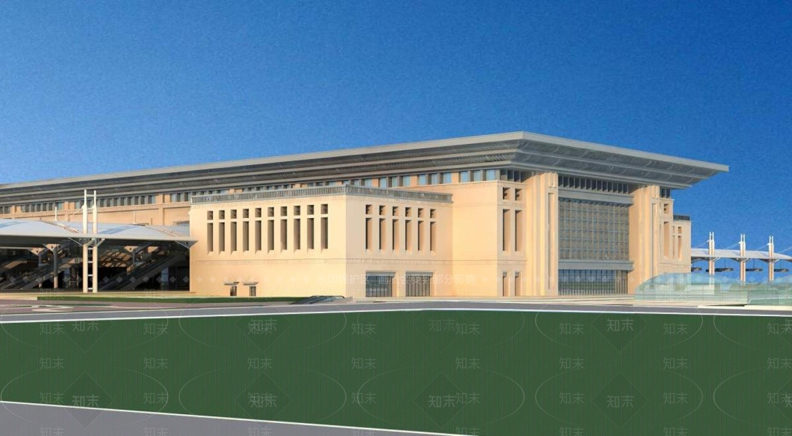 现代车站外观3D模型下载【ID:1195925508】