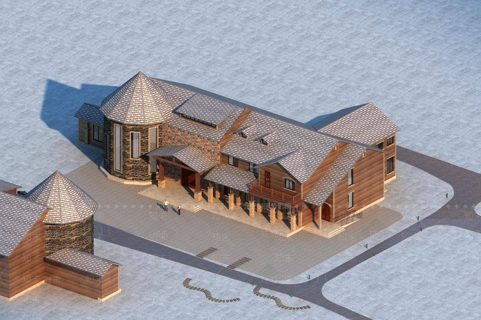 欧式别墅外观3D模型下载【ID:1195925600】