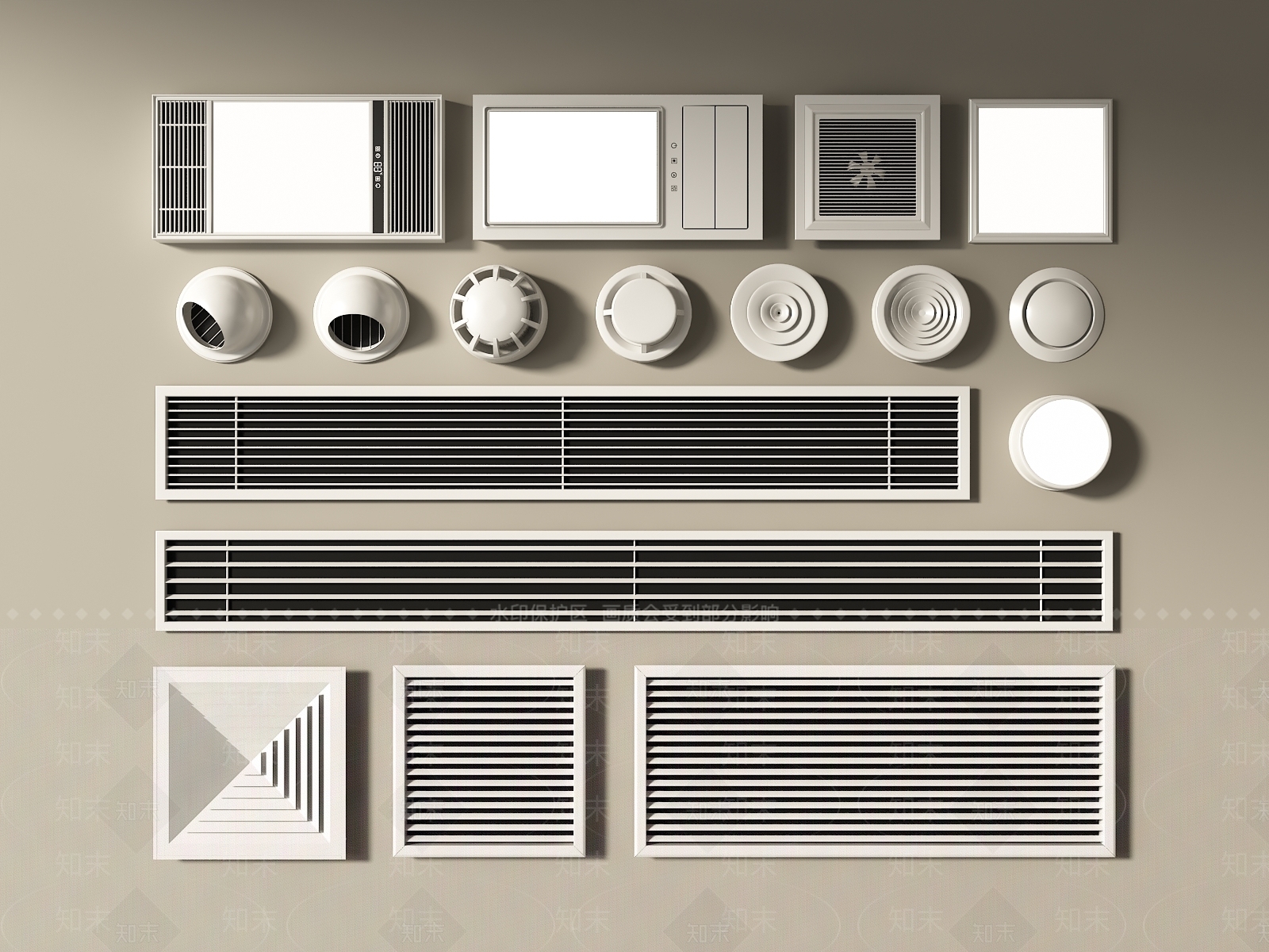 空调出风口3D模型下载【ID:1195925861】