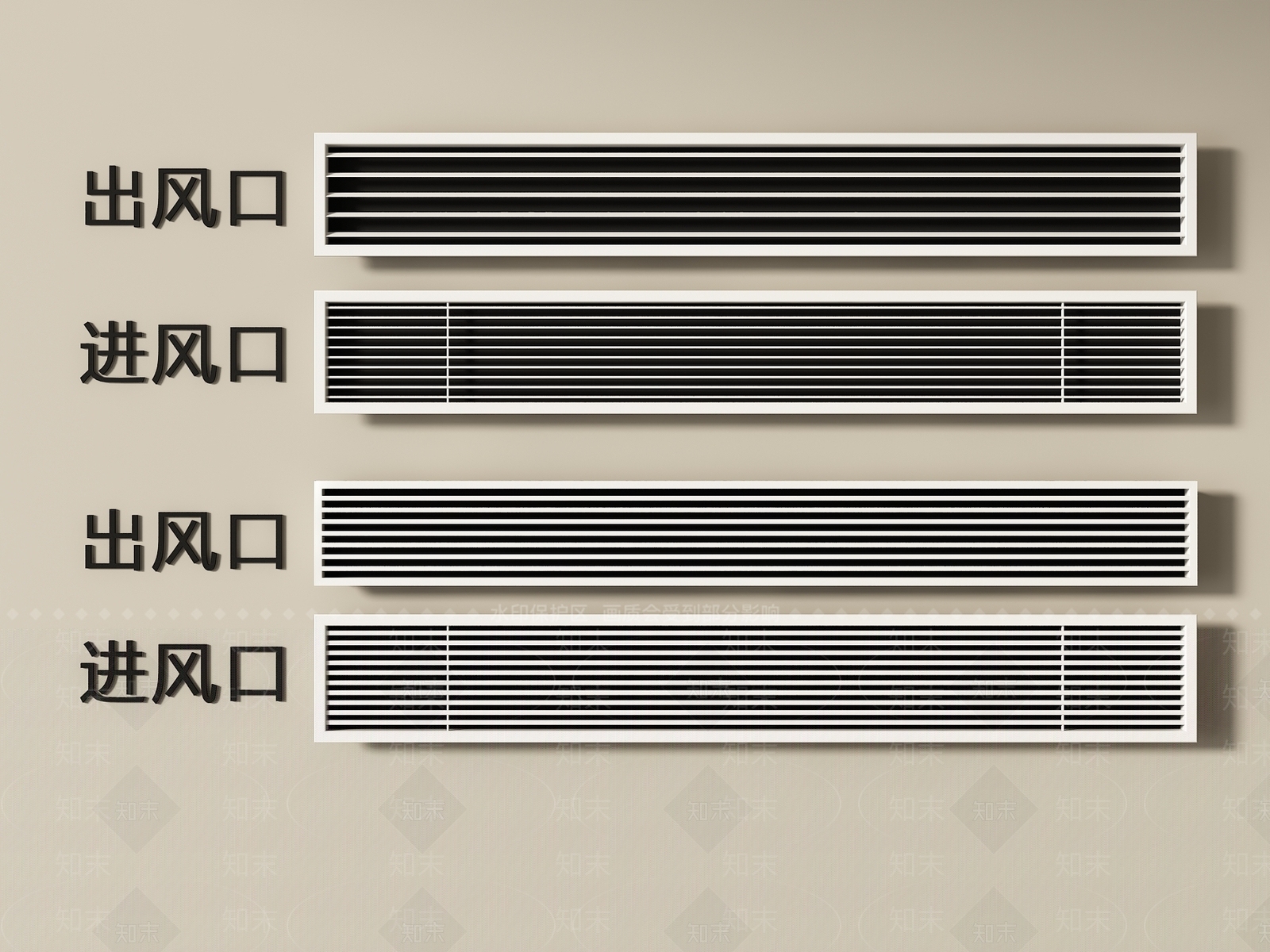 空调出风口3D模型下载【ID:1195925951】