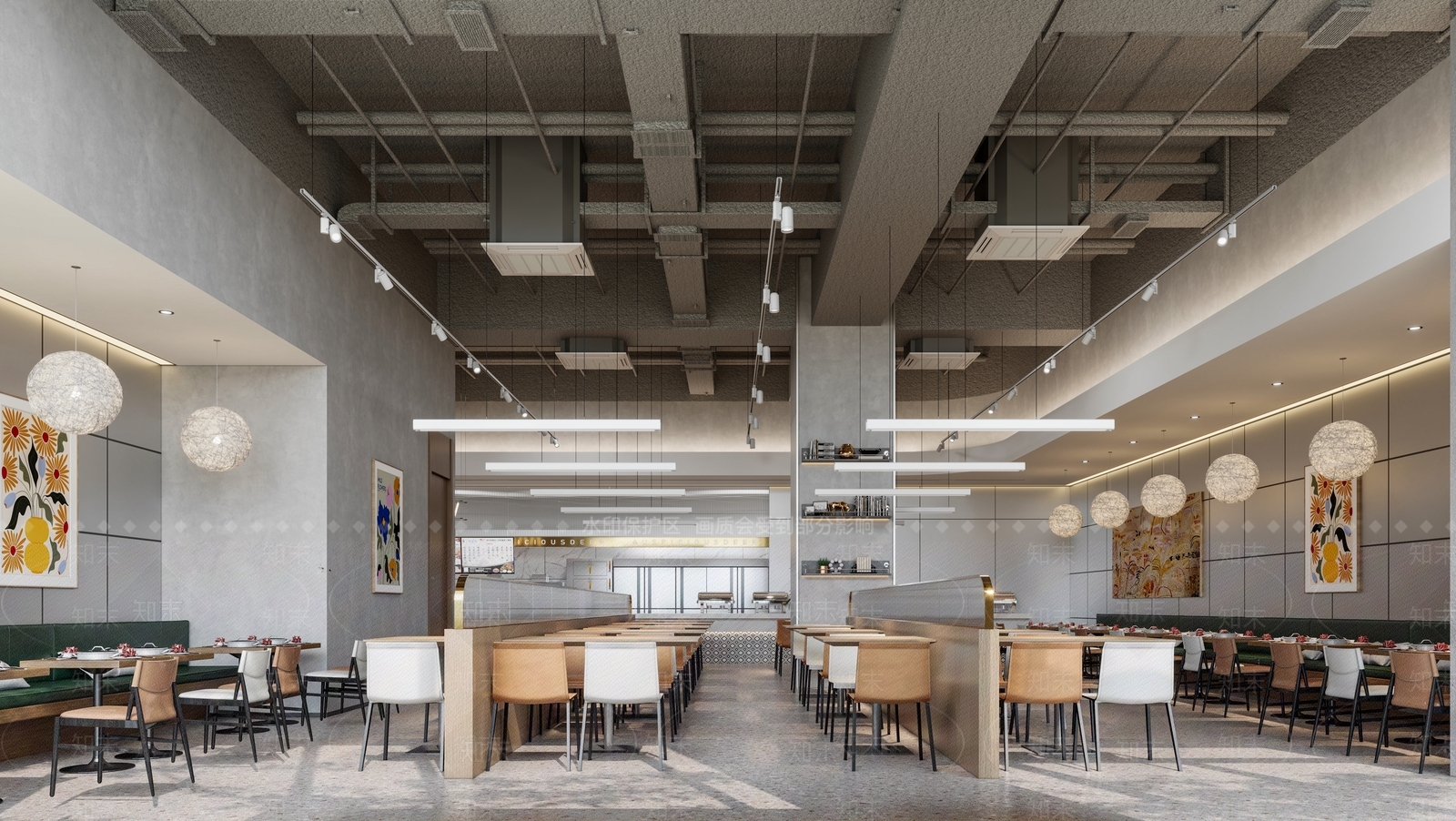 现代自助餐厅3D模型下载【ID:1195926270】