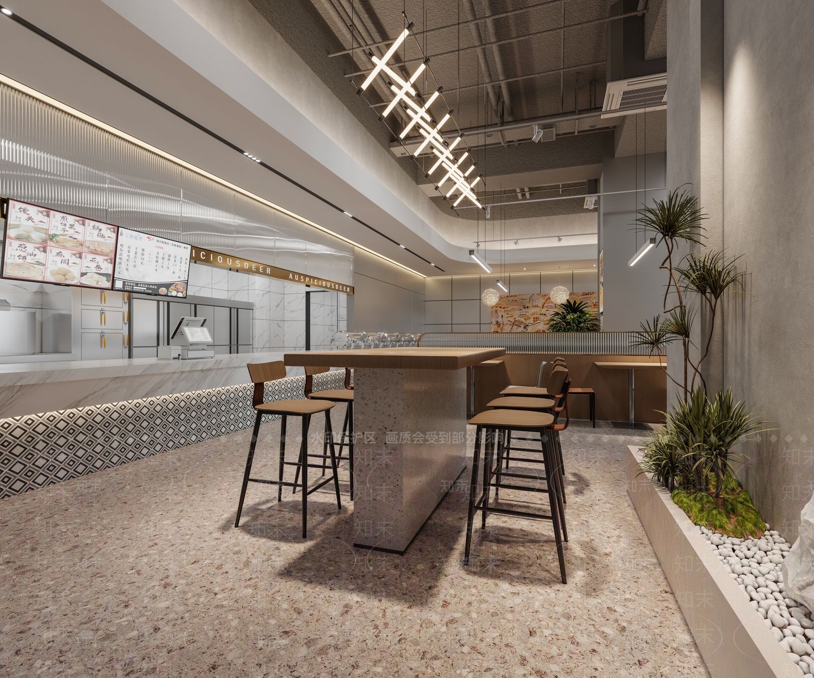 现代自助餐厅3D模型下载【ID:1195926270】