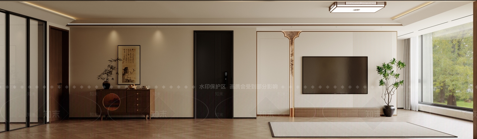 新中式客餐厅3D模型下载【ID:1215144875】