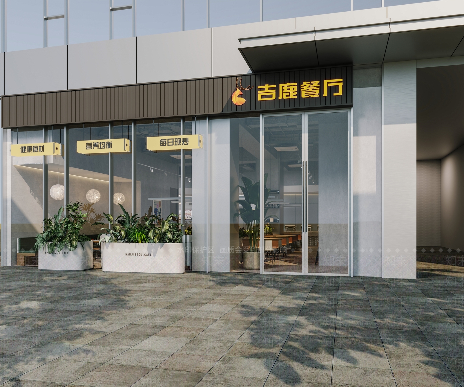 现代自助餐厅3D模型下载【ID:1195928899】