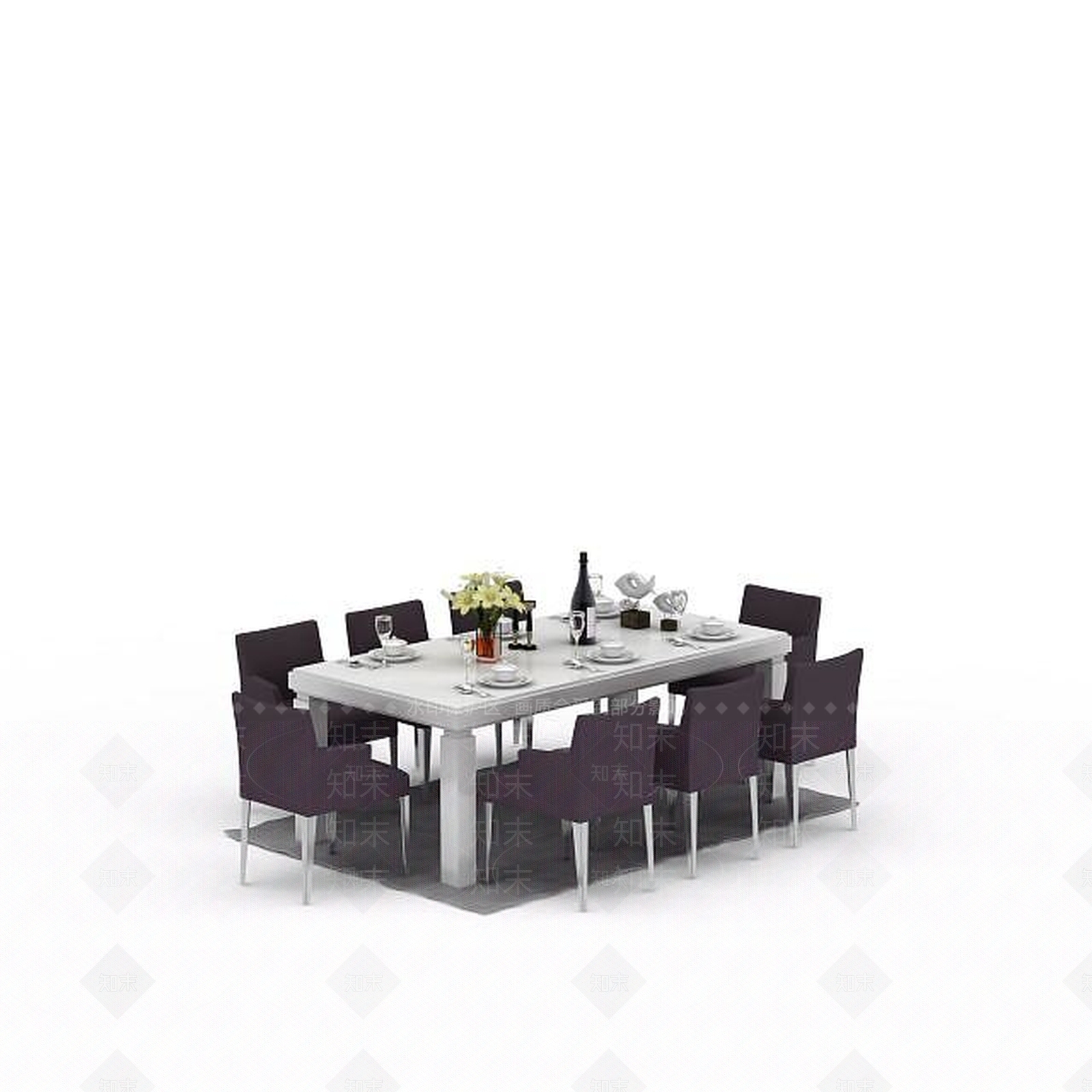 现代书桌椅3D模型下载【ID:1195929113】