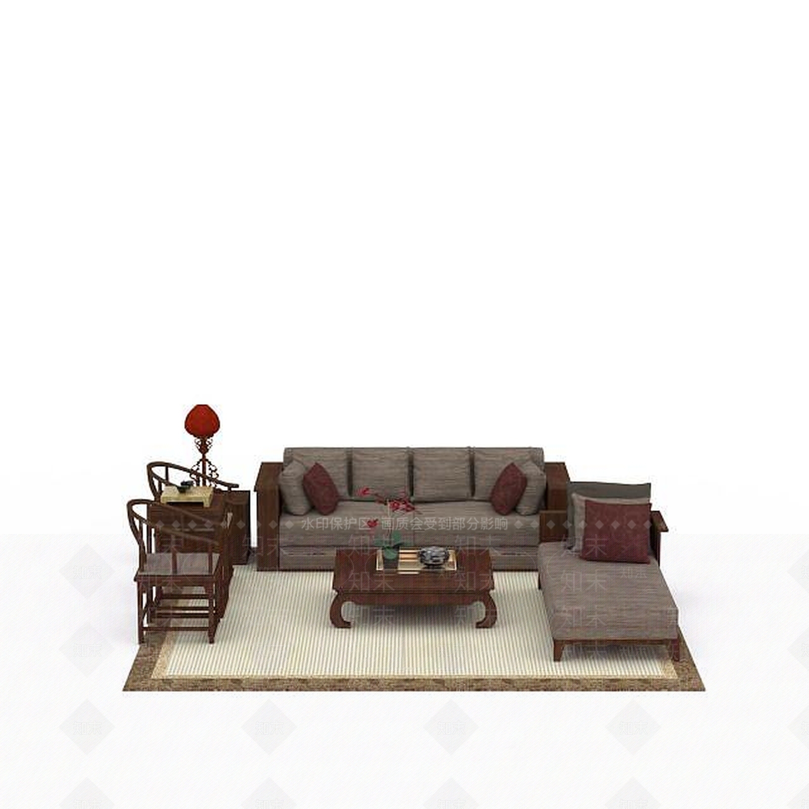 现代双人沙发3D模型下载【ID:1195929600】