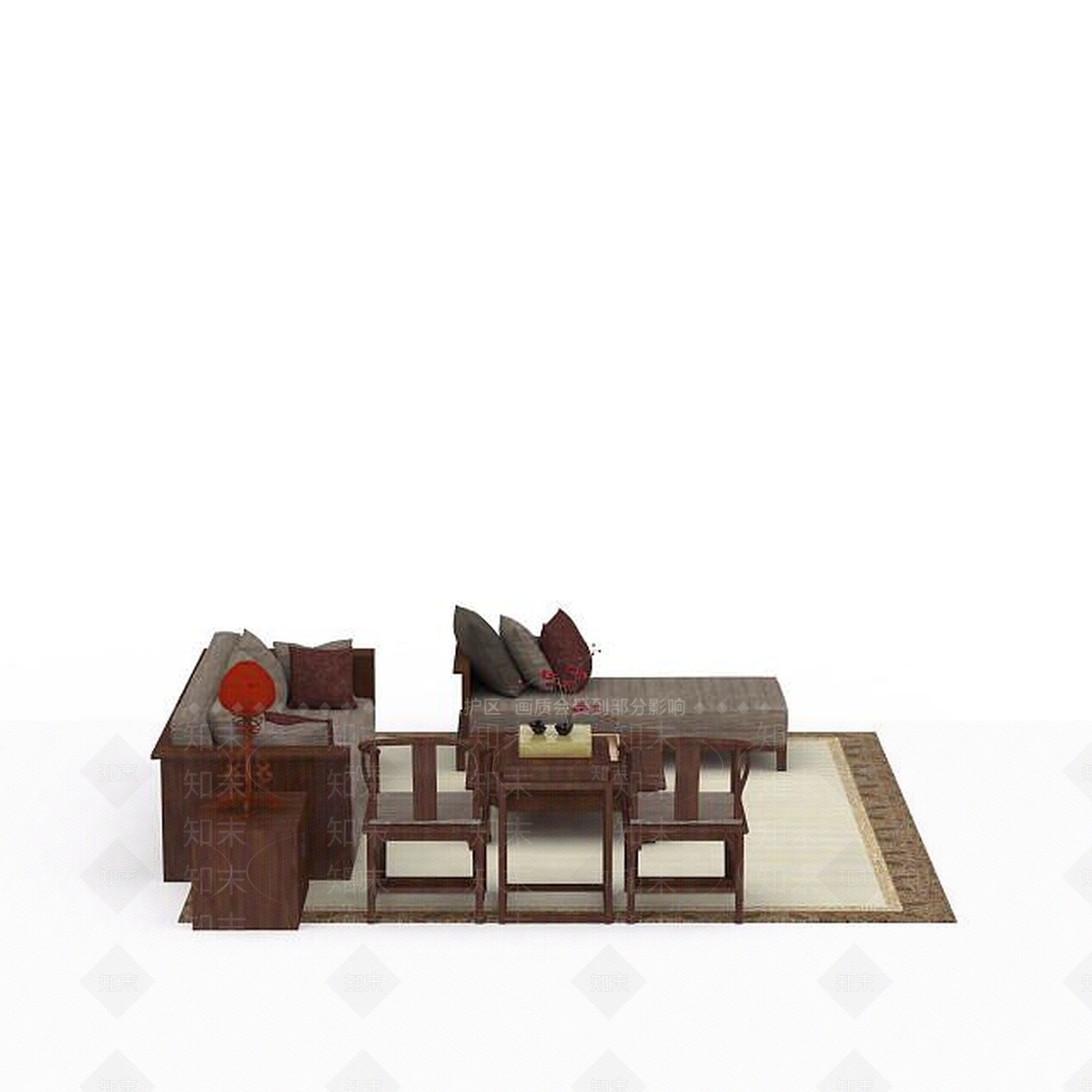 现代双人沙发3D模型下载【ID:1195929600】