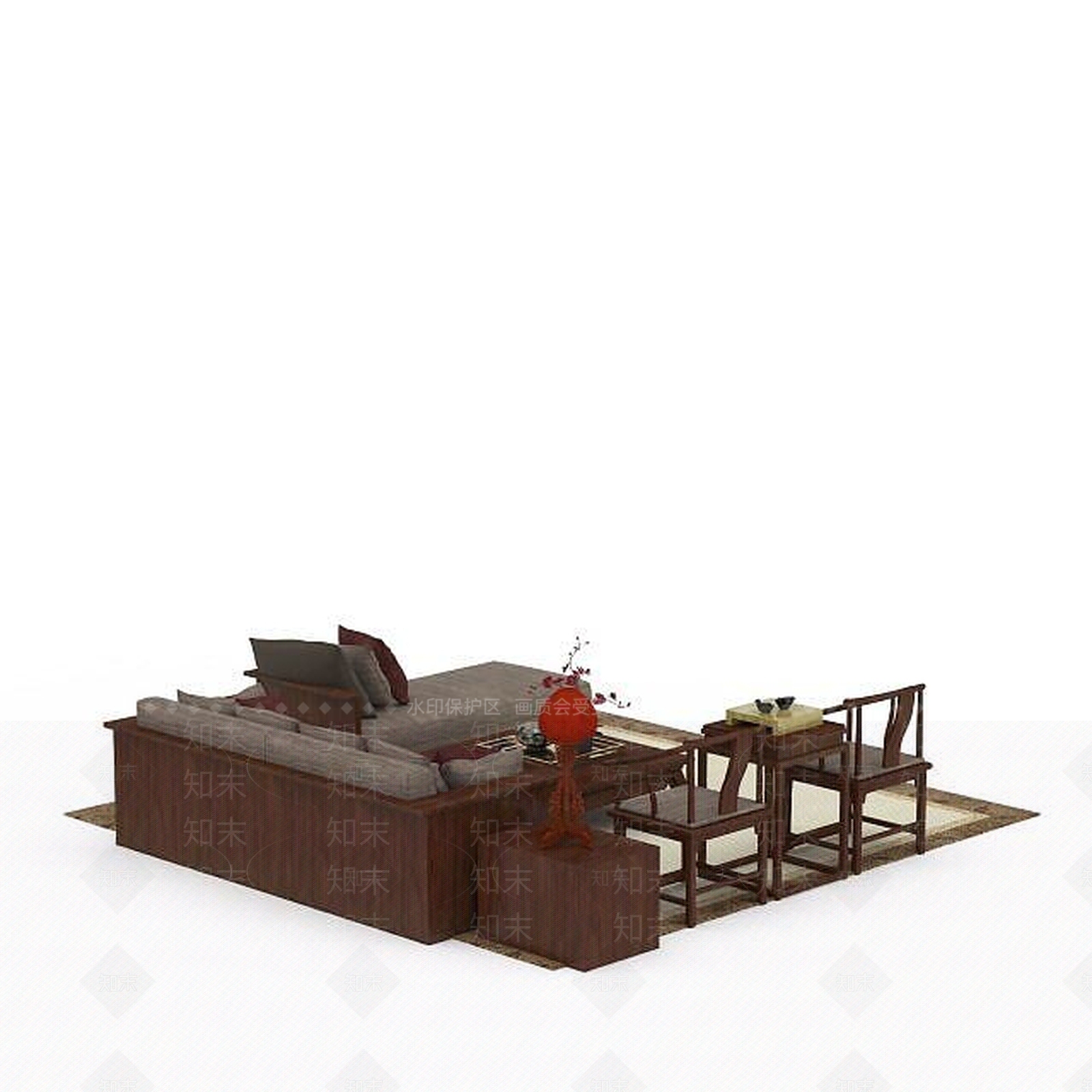 现代双人沙发3D模型下载【ID:1195929600】